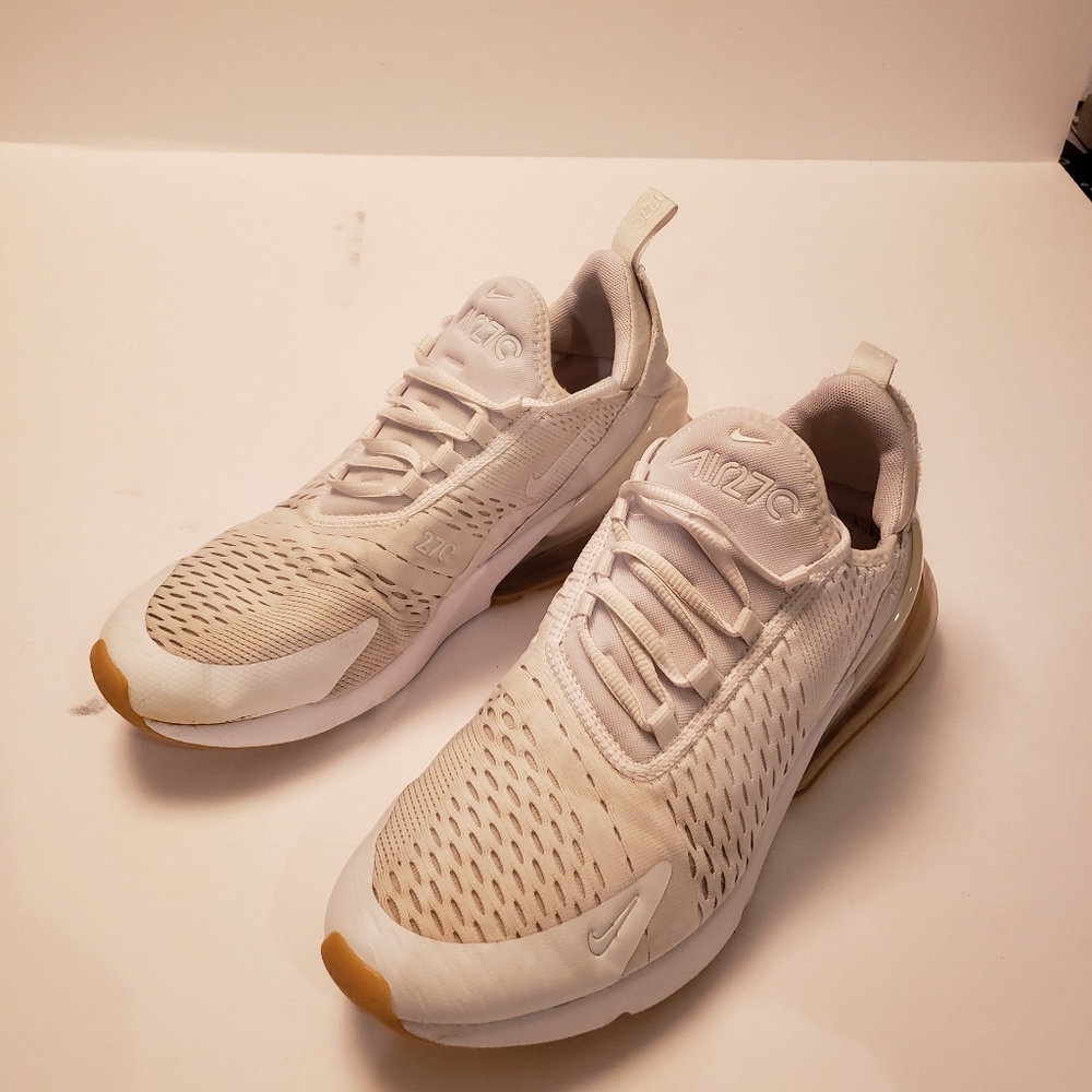 Nike Air Max 270 White/Gum Mens Sneakers Size 9 DC1702-100